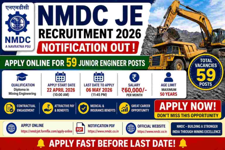 NMDC JE Recruitment 2026