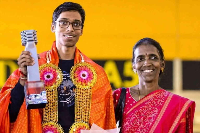 Prajwaland chess victory with mother