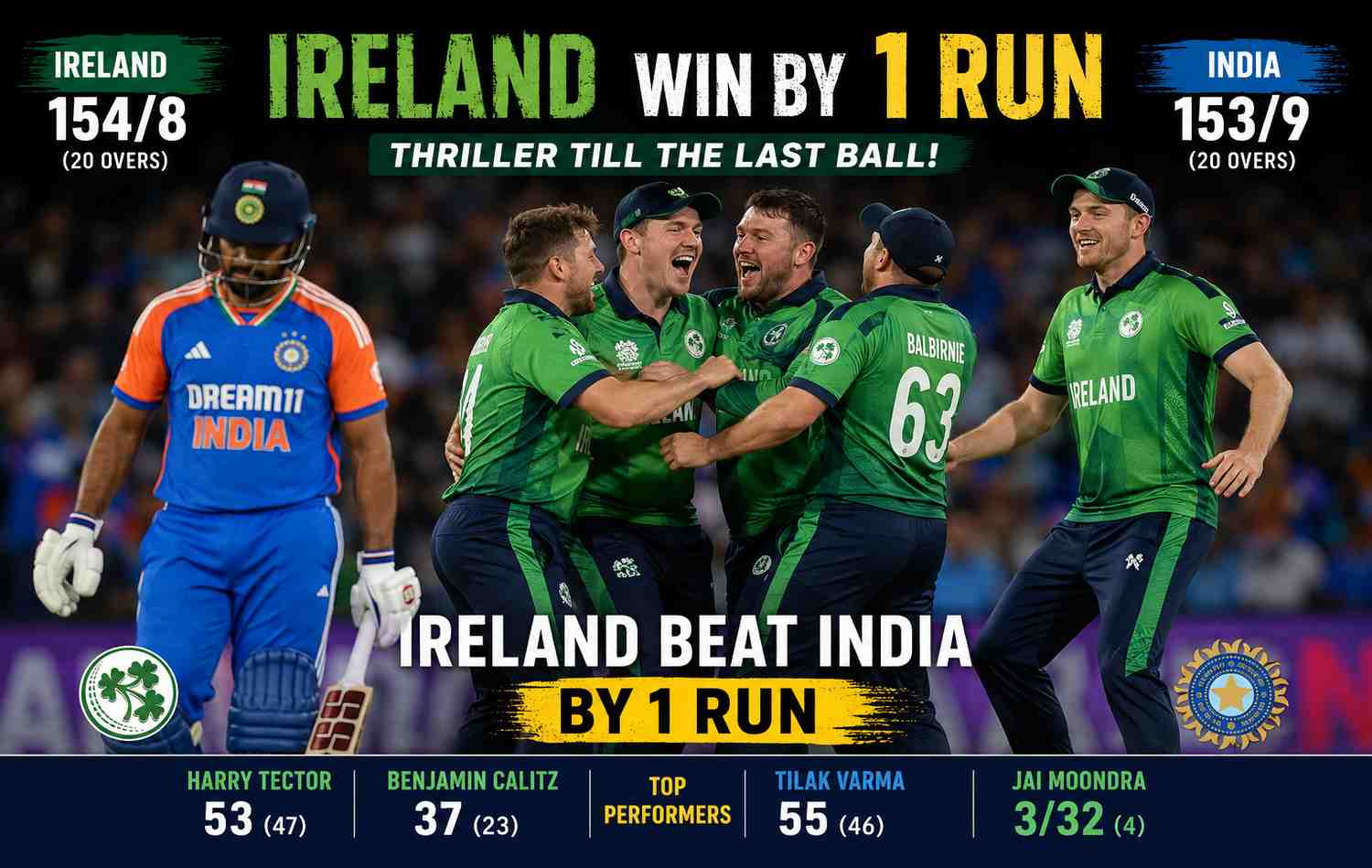 India vs Ireland T20 result