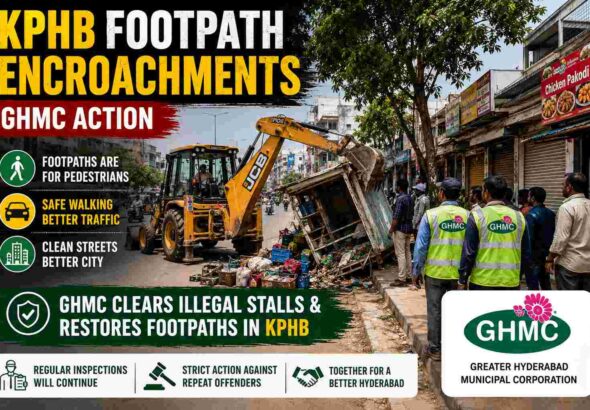 KPHB Footpath Encroachments GHMC