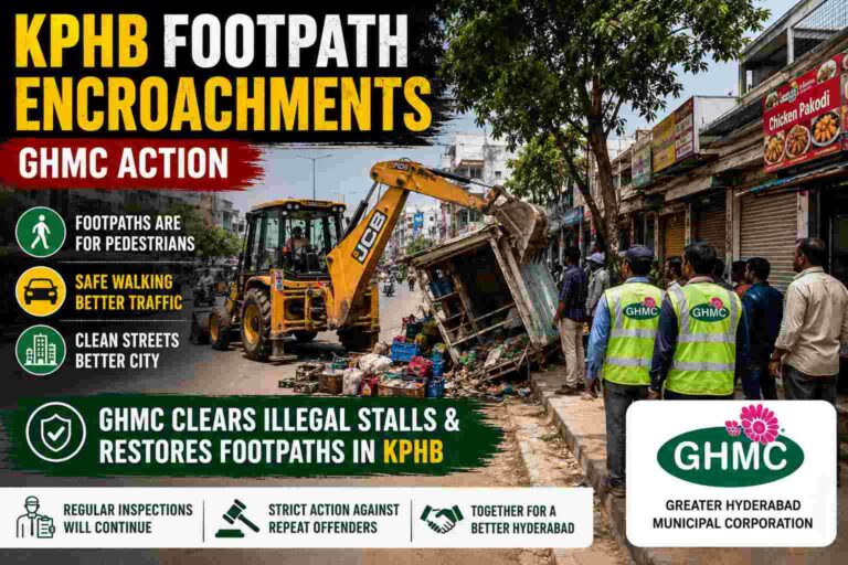 KPHB Footpath Encroachments GHMC