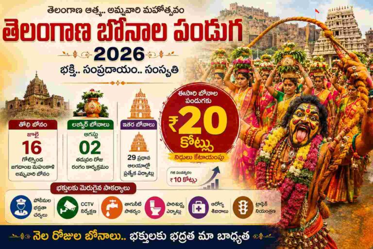 Telangana Bonalu Festival 2026 Potharaju procession and ₹20 crore arrangements