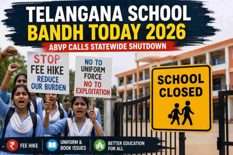 Telangana School Bandh Today 2026