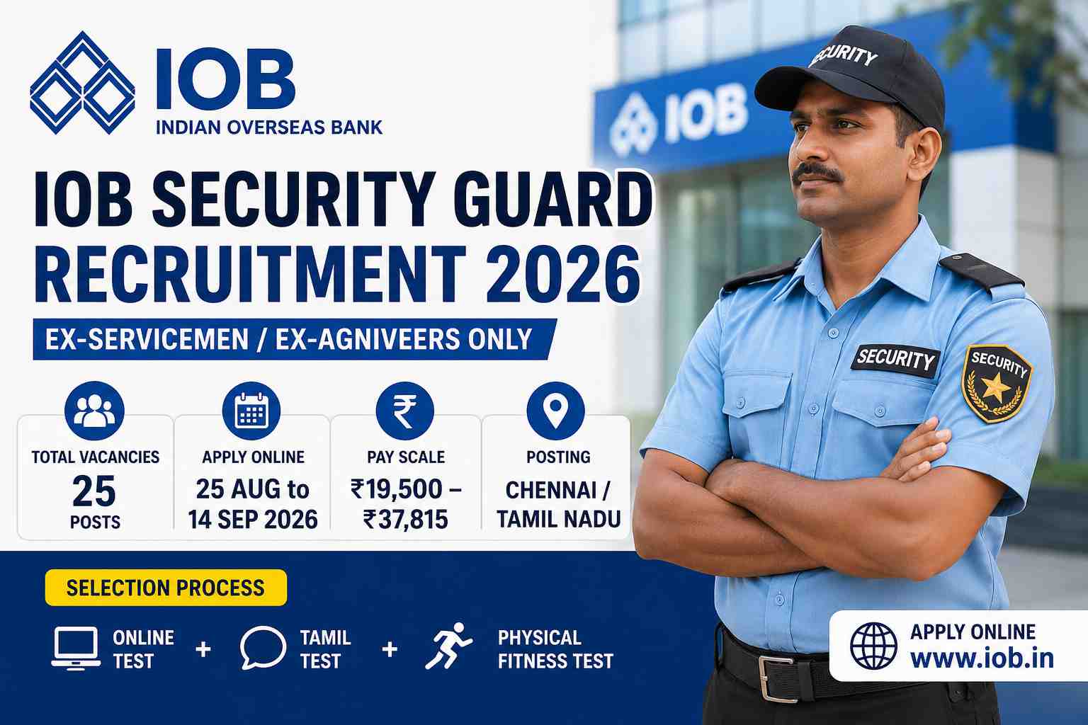 IOB Security Guard Recruitment 2026