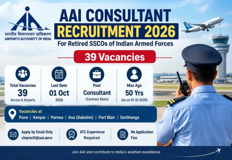 AAI Consultant Recruitment 2026 – 39 vacancies for retired SSCOs