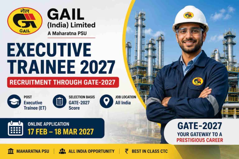 GAIL Executive Trainee 2027 Recruitment through GATE-2027