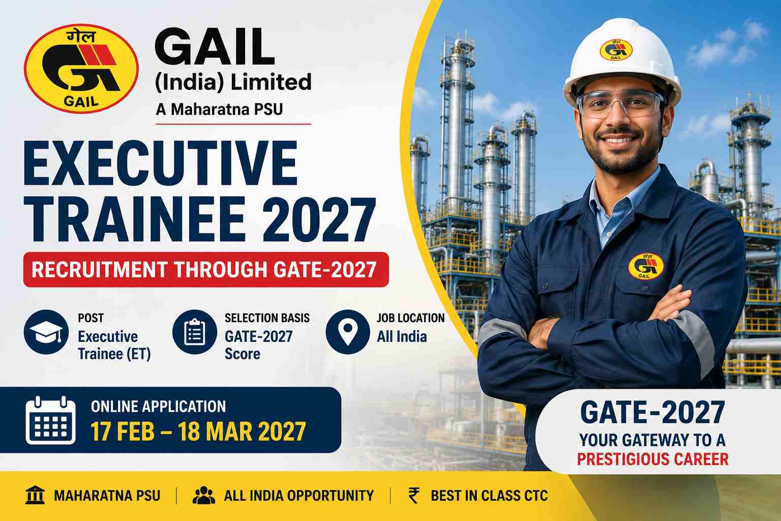 GAIL Executive Trainee 2027 Recruitment through GATE-2027